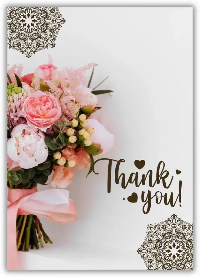 Thank You Printed Card, Multicolor