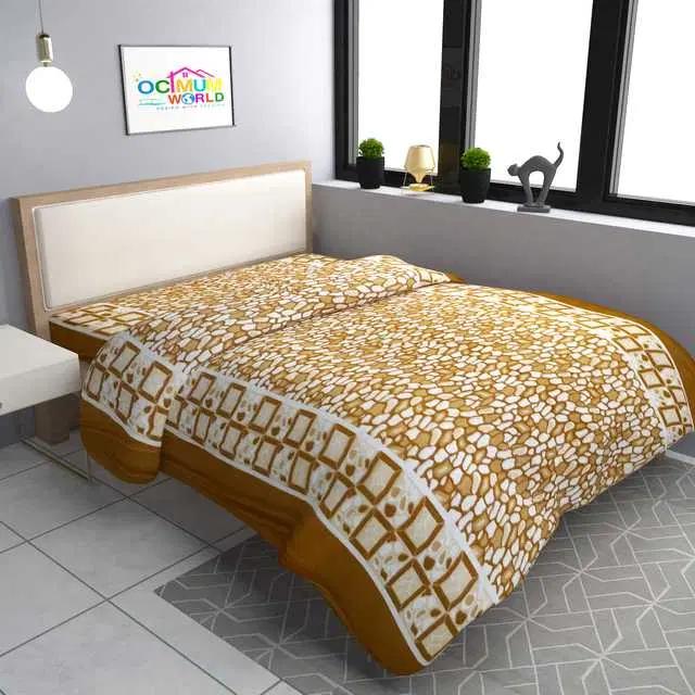 Fleece Single Bed Woolen Fabric Blanket Cover for Winters, Mustard, 60X90 Inches, Om-011