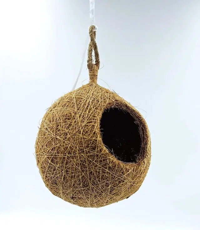 Jute Handcrafted Small Bird Nest, Brown