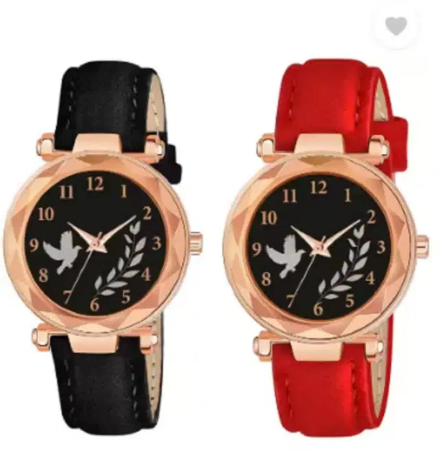 Analog Watch for Women, Pack of 2 (Multicolor)