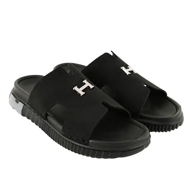 Casual Slippers for Men (Black, 9)