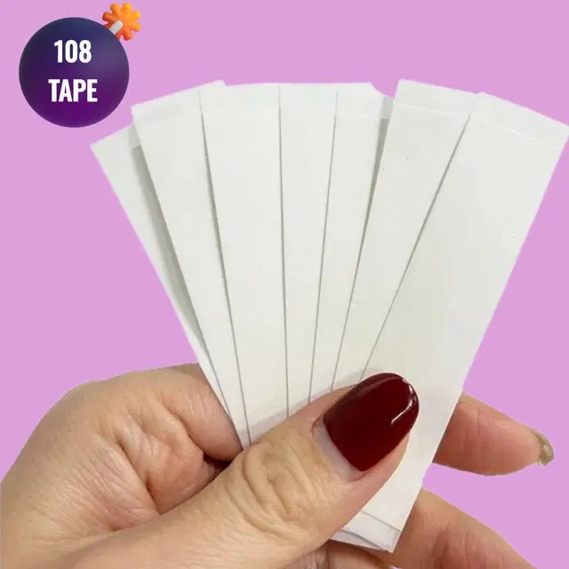 Acrylic Film Clothing 108 Double Sided Tape Strips, Transparent, Set of 1