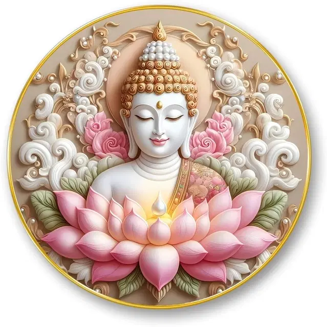 Kc Arts Uv Coated Budha. Wall Hanging 12x12in