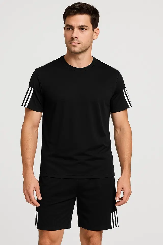 Stripes tracksuit for men, Black (M)
