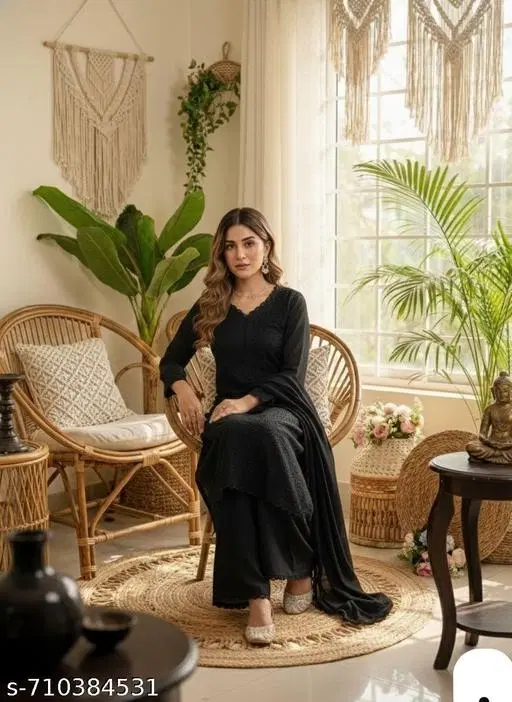 3 Piece Dress Set for Women (Black, XS)
