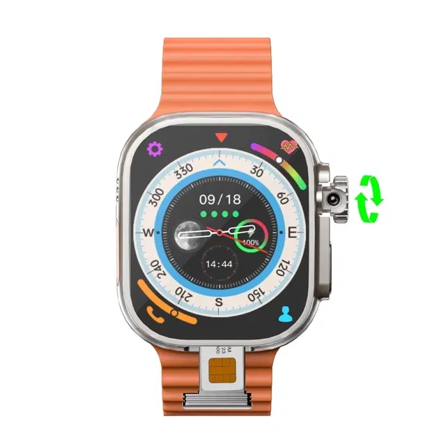 Nylon Strap Smart S8 Ultra Smart Watch for Men & Women, Orange