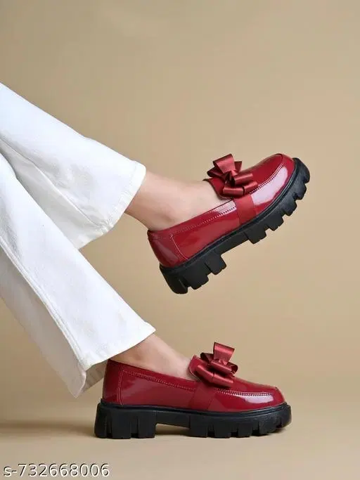 Shoetopia Loafers (Red, IND-3)