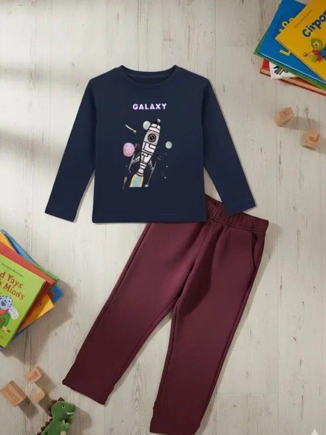 Cotton Solid Clothing Set For Boys, Multicolour (3-4 Years)