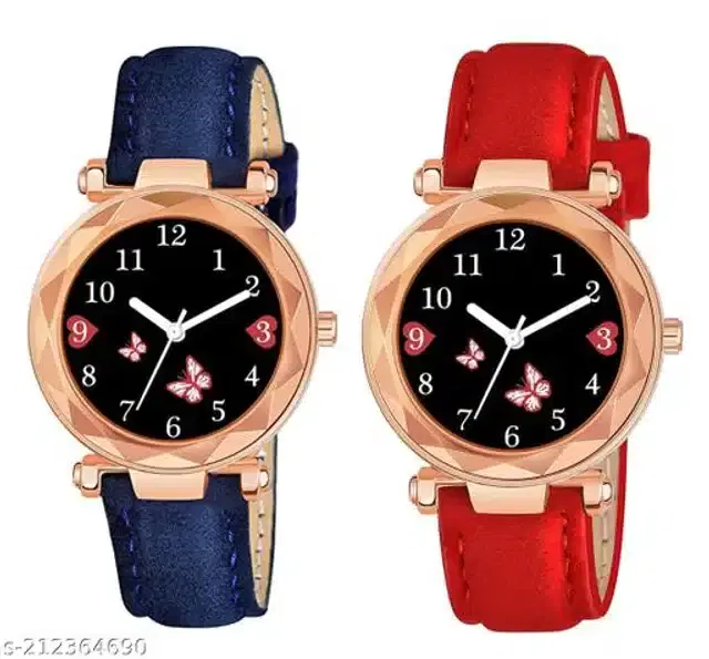 Analog Watch for Women, Pack of 2 (Multicolor)