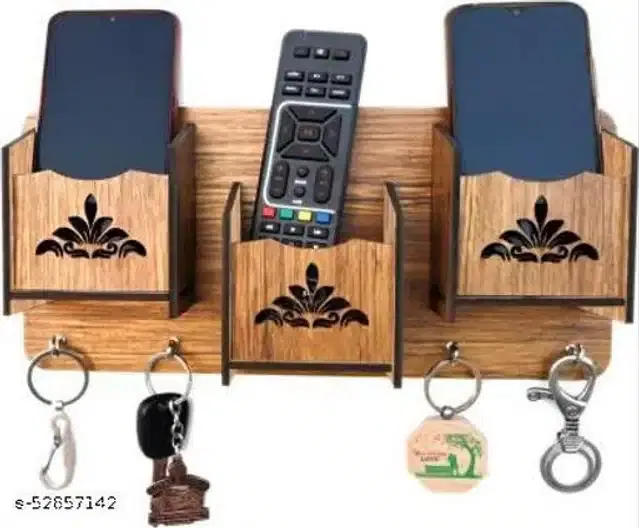 Wooden Key & Mobile Holder, Tan