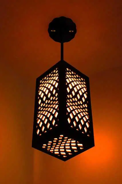 Willson Wooden Hanging Ceiling Light Lamp For Home & Office Decoration, Brown, 25.5 x 12 x 12 CM, NF-019