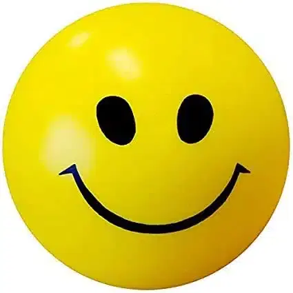 Stress Reliver Smiley Sponge Balls, Pack of 1, Yellow, PI-42