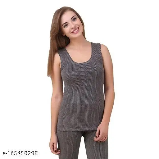 Woolen Thermal Top for Women (Dark Grey, XS)