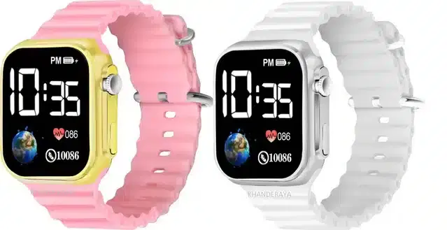 Electronic LED Digital Watch for Kids, Pack of 2 (Multicolor)