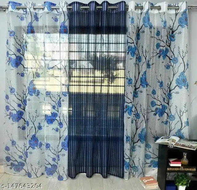 Curtains for Door, Multicolor, 5 Feet, Pack of 3