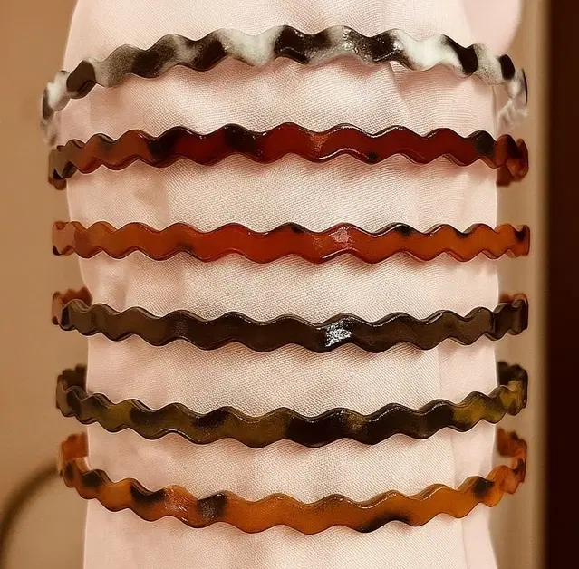 Kids Printed Zig- Zag Hairband, Pack of 6