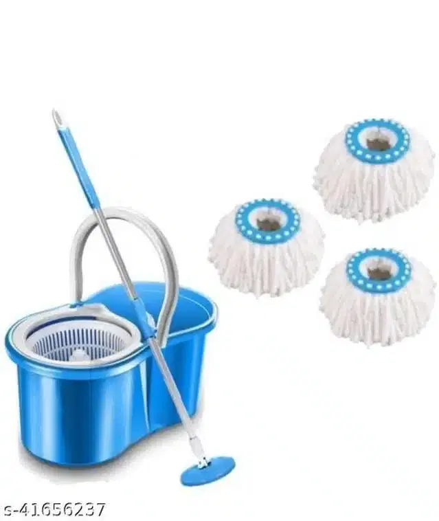 Spin Bucket Mop with 3 Refill, Assorted, Set of 1