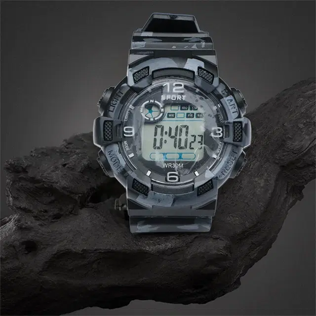 Round Dial Sports Watch for Kids, Black