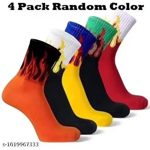 Polyblend Socks for Men, Multicolour, Pack of 3 (Free Size)