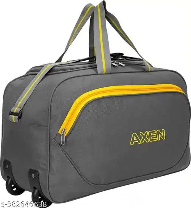 PU Trolley Duffel Bag for Men & Women, Grey