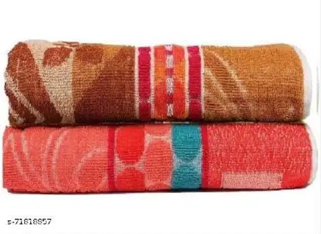 Cotton Bathing Towel, Multicolor, Pack of 2