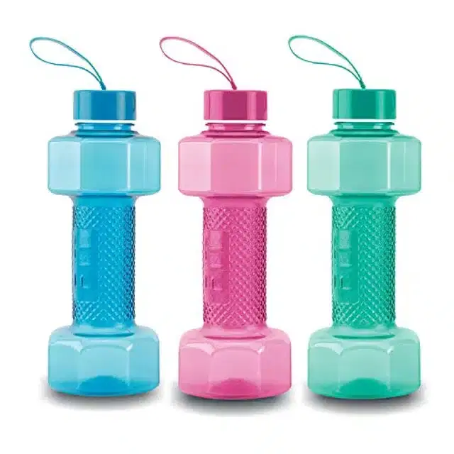 Airtight Plastic Water Bottle with Lid, Multicolor, 750 ml, Pack of 3