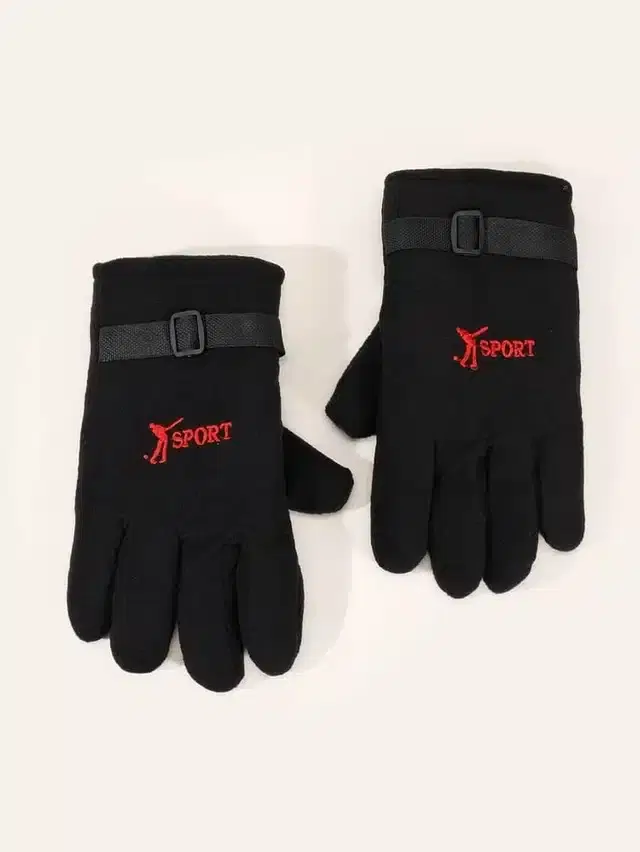 Fleece Winter Gloves for Men, Set of 1 (Black)