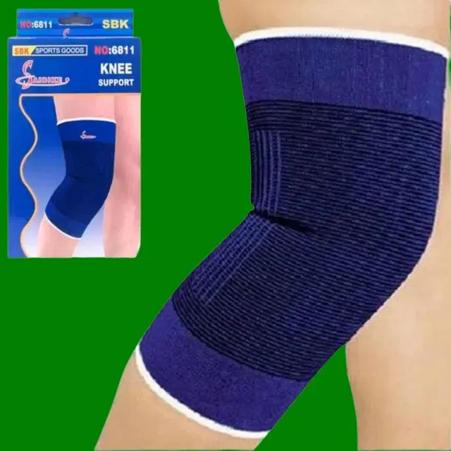 Polyester Solid Knee Sleeves for Women, Blue, Set of 1
