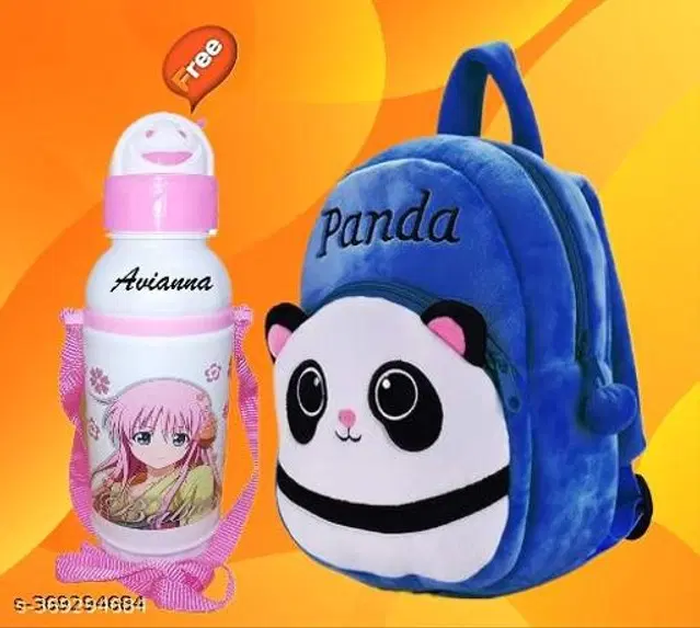 Canvas Backpack with Sipper for Kids, Multicolor, Set of 2