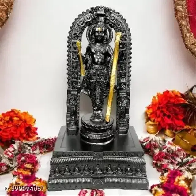 Resin Shri Ram Lalla Ayodhya Idol, Black, 7 inches