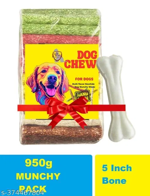 Dog Rawhide Rich Protien Munchy Sticks with 5 Inch bone 950gm, Pack Of 1