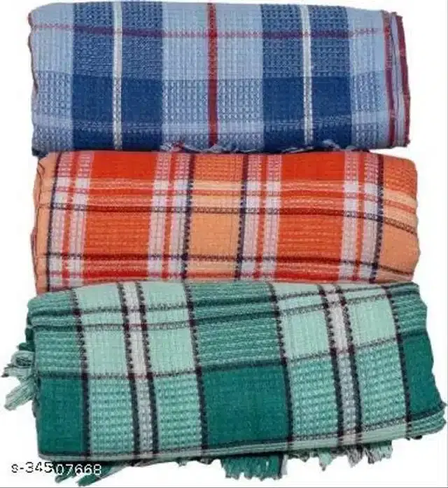 Cotton Bathing Towel, Multicolor, Pack of 3