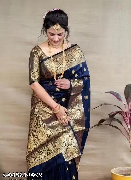 Banarasi Silk Party Wear Saree for Women (Green)
