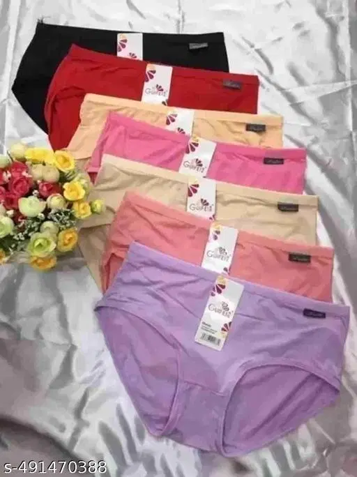 Lace Bralette & Panty Set for Women, Pack of 6 (Pink, L)