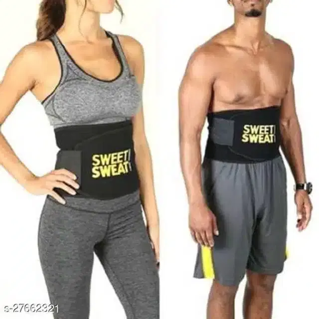 Sweat Belt for Unisex, Black, Free Size, Pack of 2