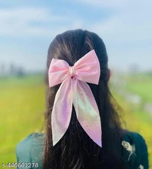 Hair Bow Clip for Women (Pink)