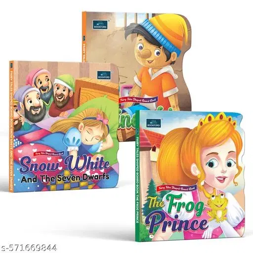 Fairy Tale Shaped Board Book | Pinocchio, Snow White and the Seven Dwarfs, and The Frog Prince | for kids | classic story books | (Set of 3)