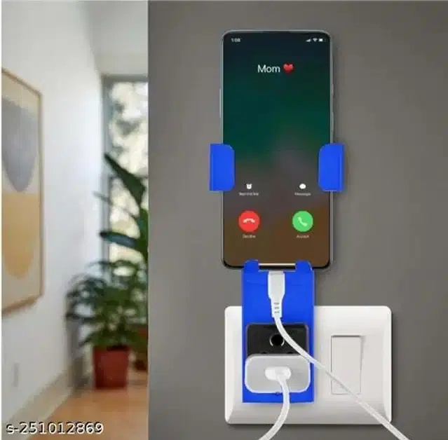 Wall Mount Mobile Charger Holder, Blue