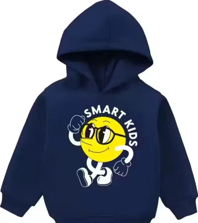 Light Fleece Printed Hoodie for Kids, Blue (2-4 Years)