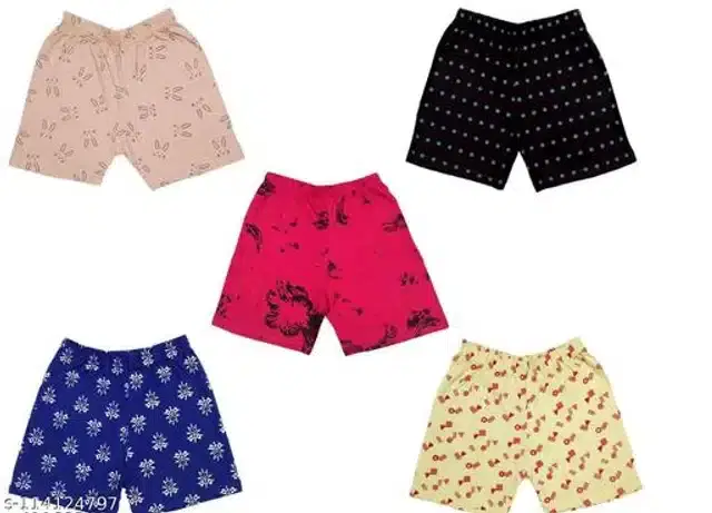 Cotton Shorts for Boys, Pack of 5 (Multicolor, 3-4 Years)