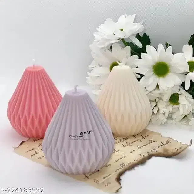 Scented Pear Shaped Candles, Multicolor, Pack of 3