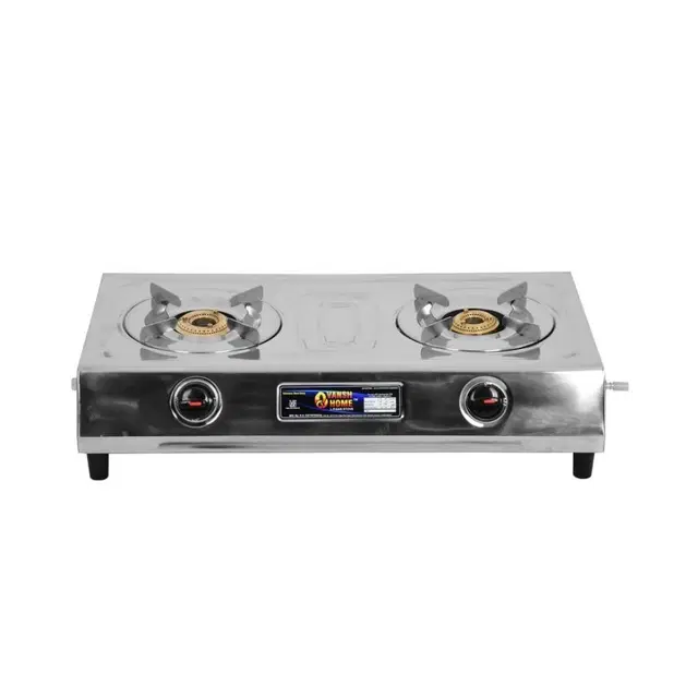 Stainless Steel 2 Burner Gas Stove, Silver