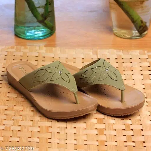 Inblu Flip-flops for Women (Mint Green, 5)
