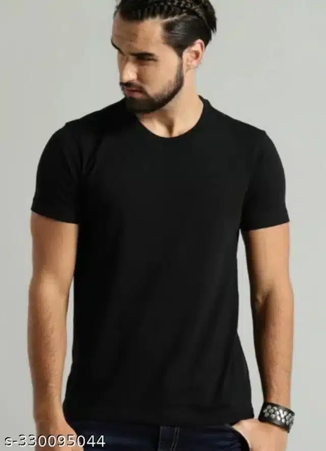 Half Sleeves T-Shirt for Men (Black, XL)