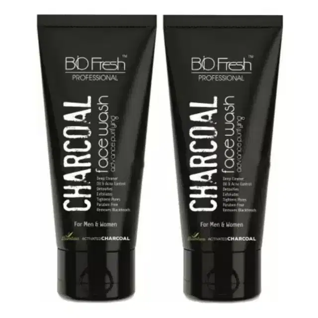 Biofresh Activated Charcoal Face Wash, Pack of 2, 75 ml