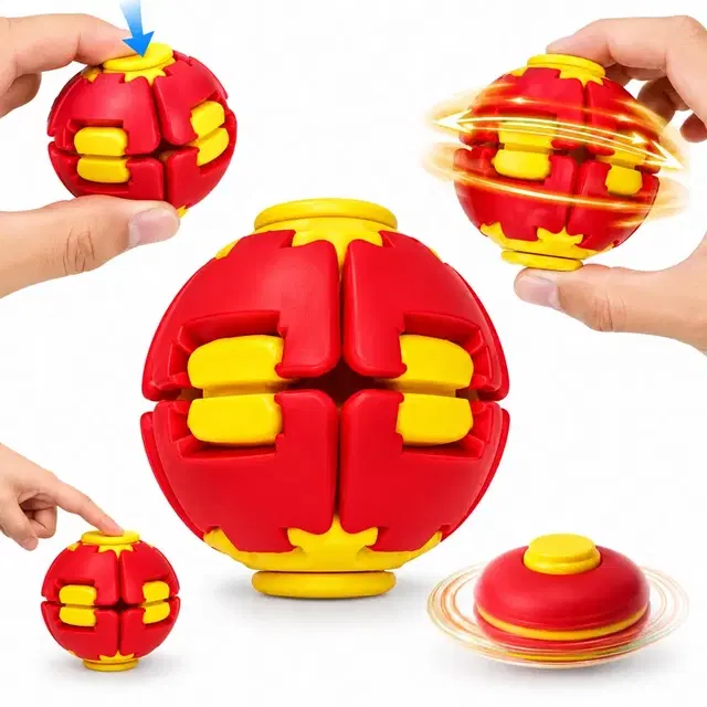 Kidology Press-to-Spin Fidget Ball for Kids & Adults