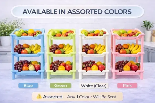 Multifunctional Rectangular Detachable 3 Layer Plastic Bathroom Organizer Kitchen Shelf Shelves Storage Rack Assorted Any 1 Colour