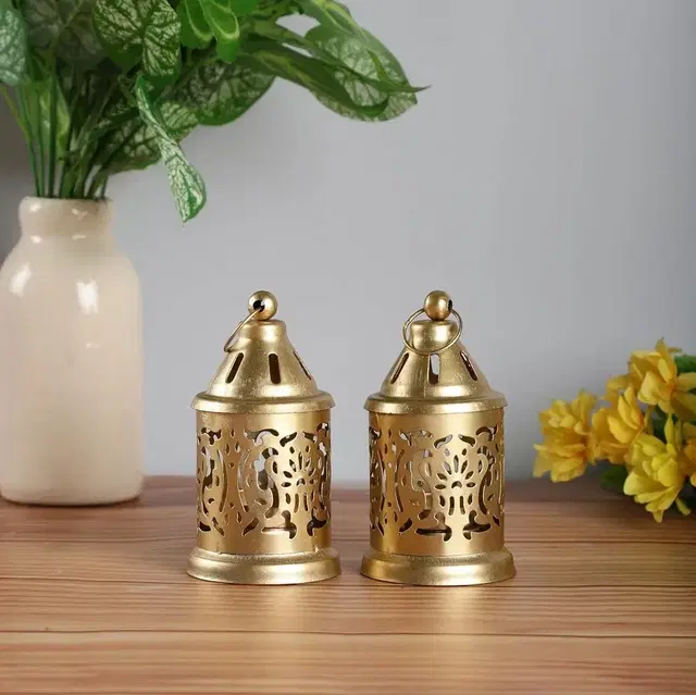 Decorative MANDIR LANTERN SET OF TWO 10x6.5x6.5cm