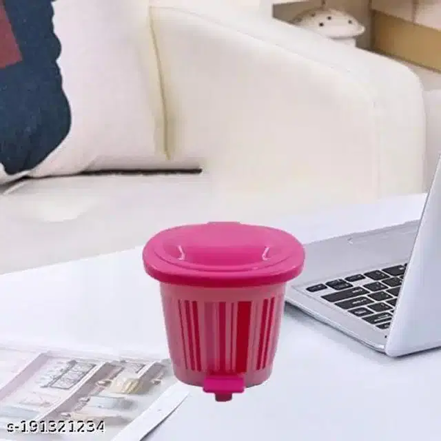 Dustbin with Lid for Home, Pink, 1 L