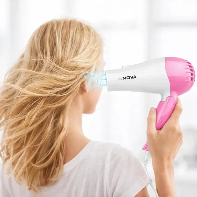 Plastic Hair Dryer, Pink (1000 W)